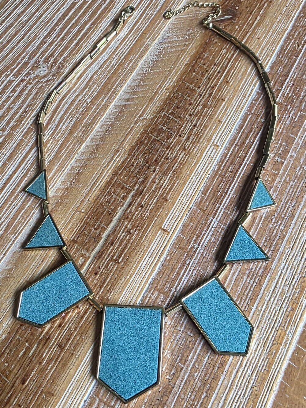 House of Harlow 1960 Teal Geometric Pendant Necklace